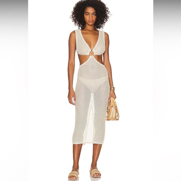 Tularosa Caliope Midi Dress Cover Up in Natural Sz S - Picture 1 of 7